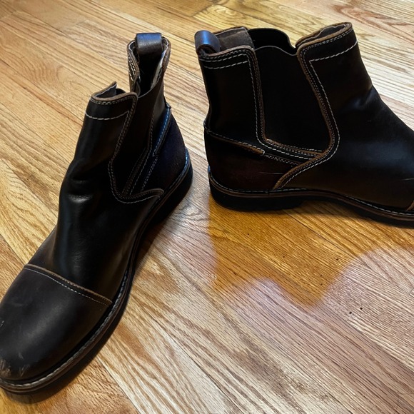 G.H. Bass Co Mens Dark Brown Leather Suede Chelsea Boots Ankle Size 9.5 - Picture 6 of 15